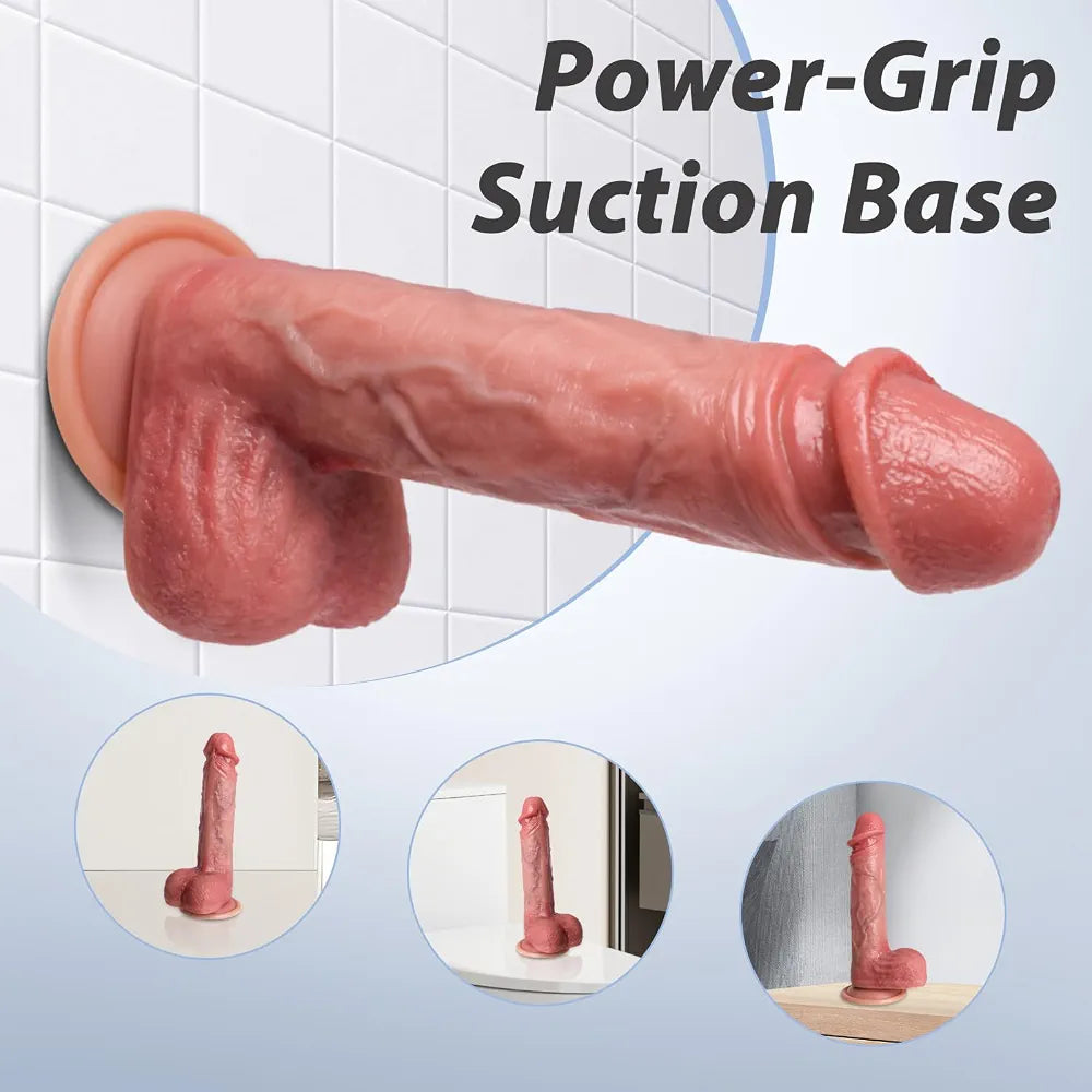 Kstert 8.3" Dual-Density Realistic Liquid Silicone Dildo with Suction Cup and Lifelike Texture