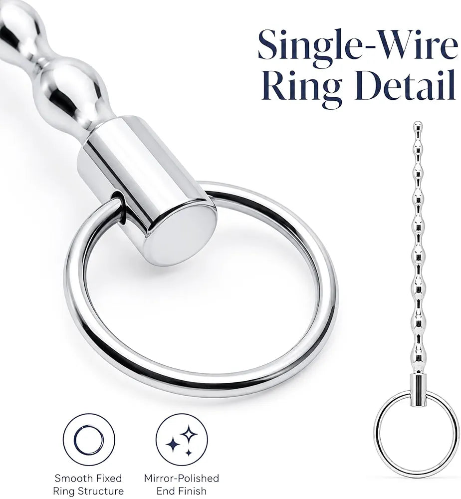 5.12 Inch Stainless Steel Screw-Threaded Urethral Sound Dilator and Penis Plug