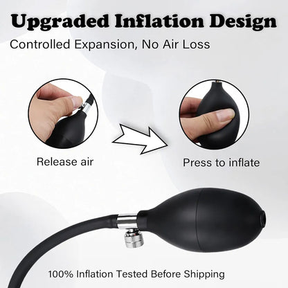 Inflatable Urethral Sounding Rod and Vibrator for Men - BDSM Stimulation Toy