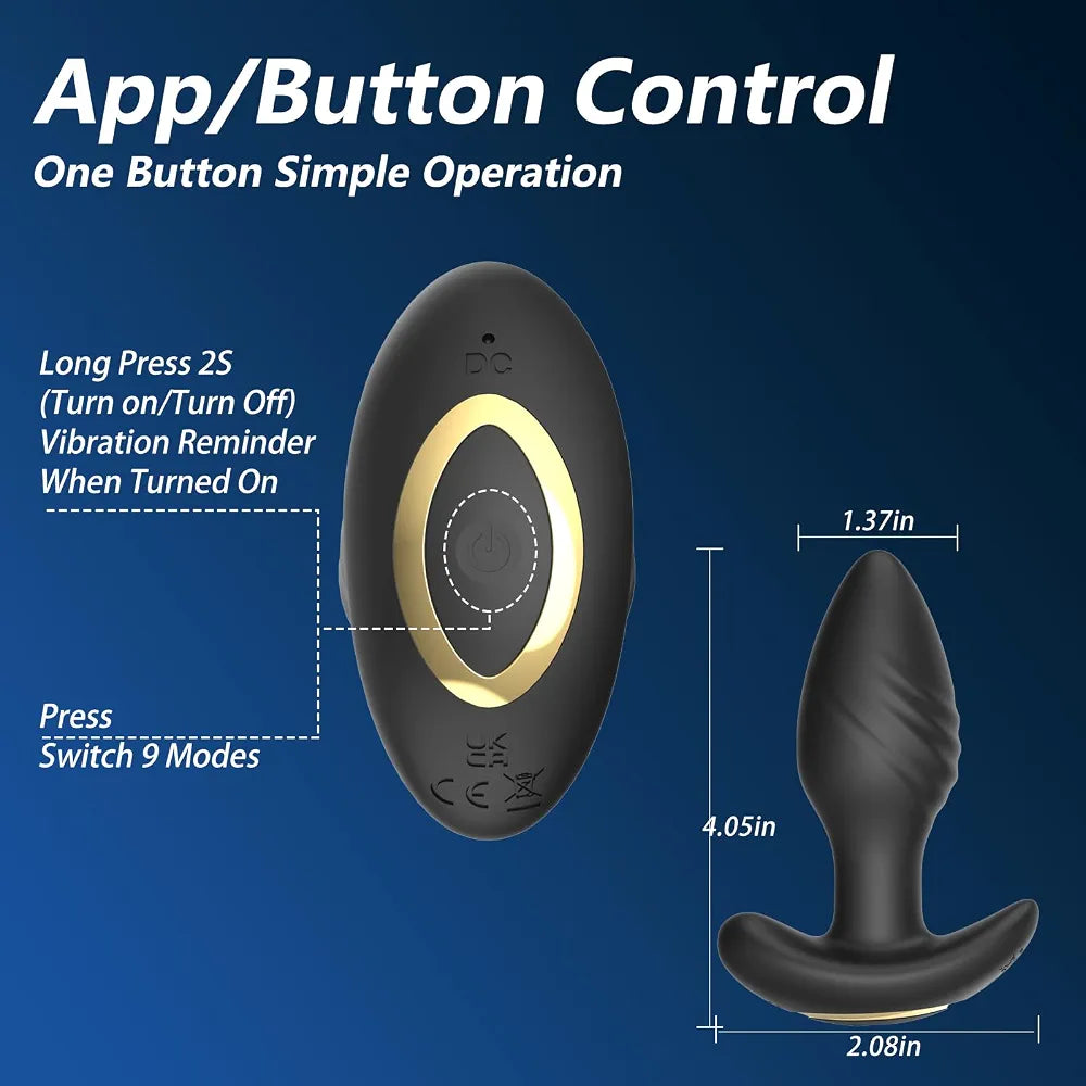 Smart App-Controlled 360-Degree Rotating Prostate Massager and Anal Stimulator