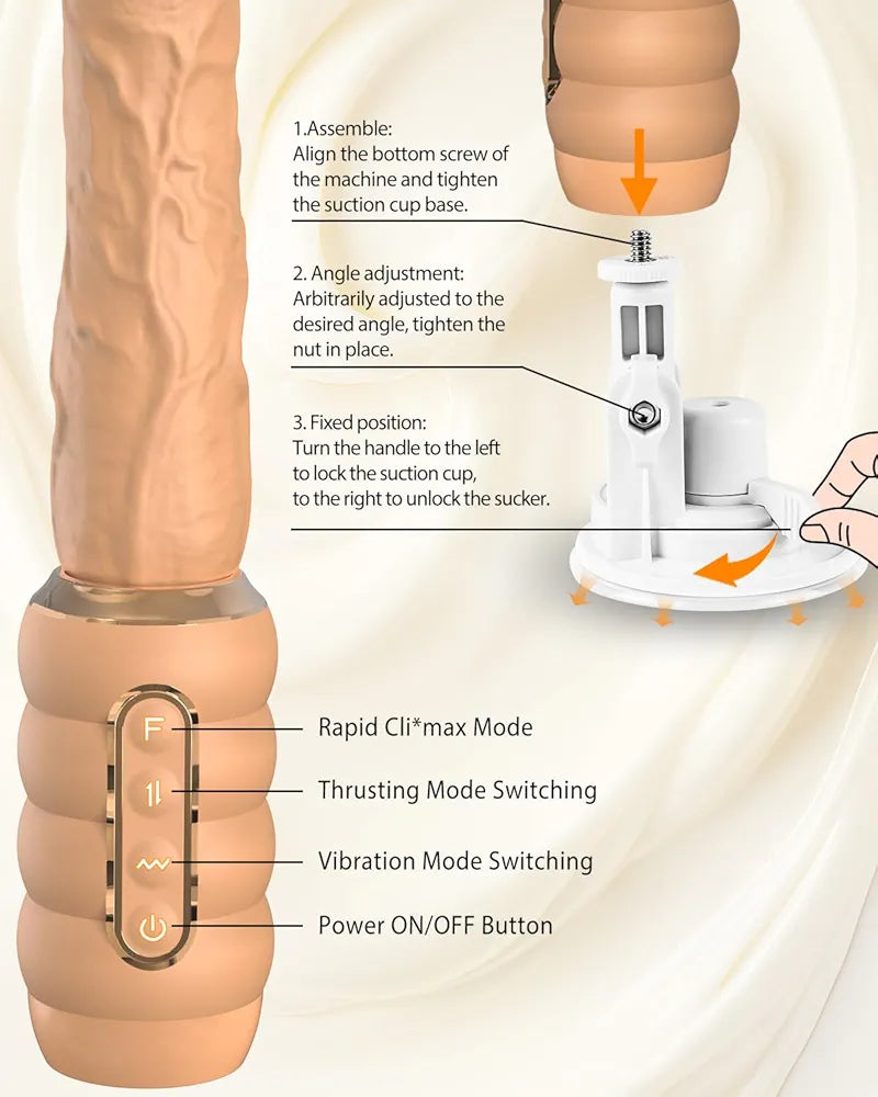 Advanced Thrusting Dildo Machine with 10 Vibration and 3 Thrusting Modes for Couples