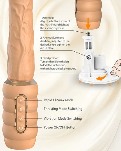 Advanced Thrusting Dildo Machine with 10 Vibration and 3 Thrusting Modes for Couples