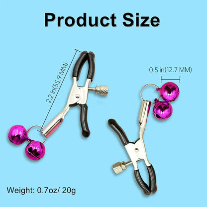 Adjustable Metal Nipple Clamps for Sensory Stimulation and Bondage Play