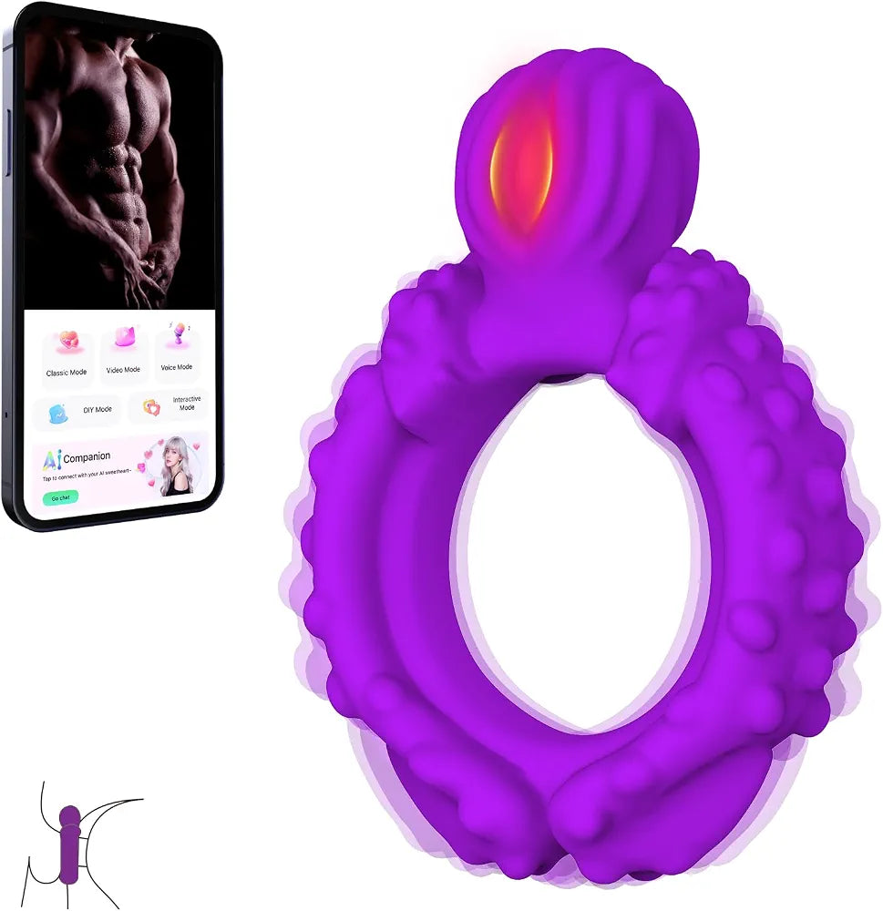 9-Mode Rechargeable Vibrating Penis Ring and Clitoral Stimulator for Couples