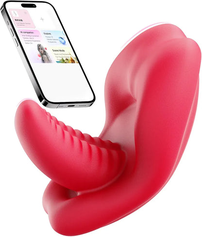Dual-Motor App-Controlled Wearable Panty Vibrator with 10 Modes for Clitoral and G-Spot Stimulation