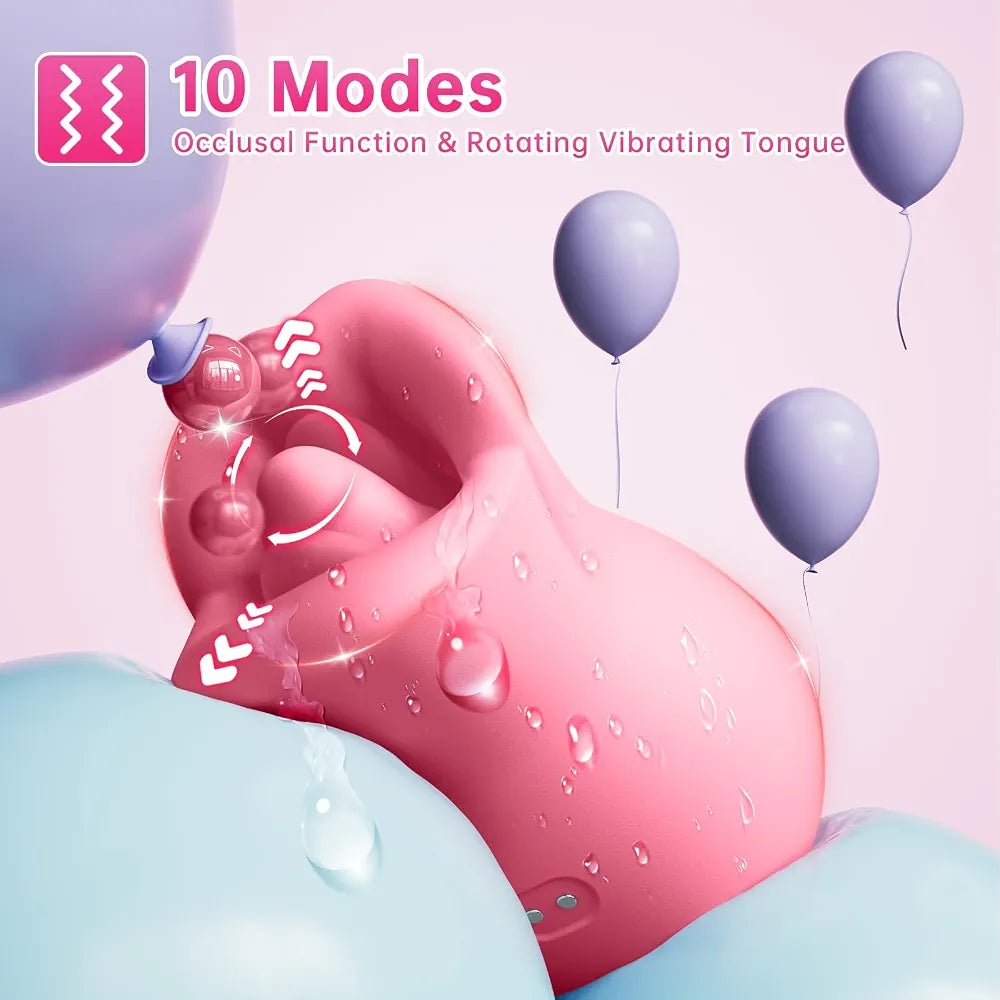 Ergonomic 3-in-1 Clitoral Stimulator and Tongue Vibrator for Women