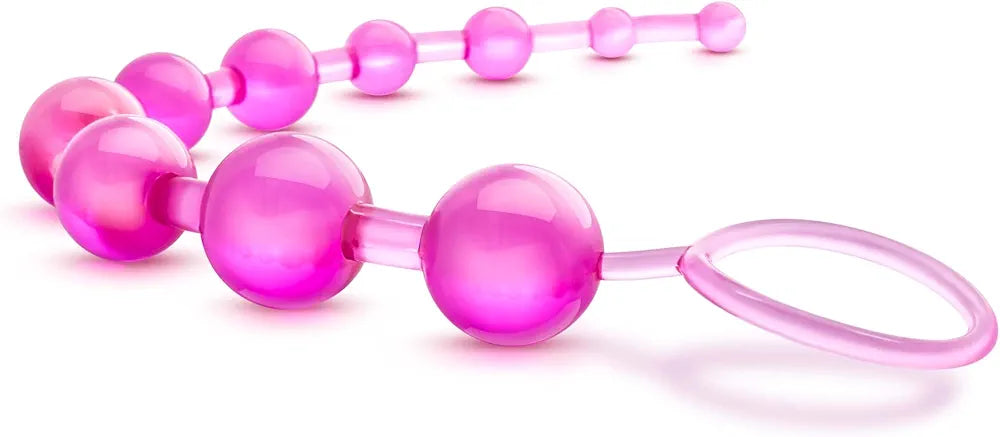 Eden 12-Inch Graduated Anal Beads - Smooth Body-Safe Silicone Training Toy for Beginners
