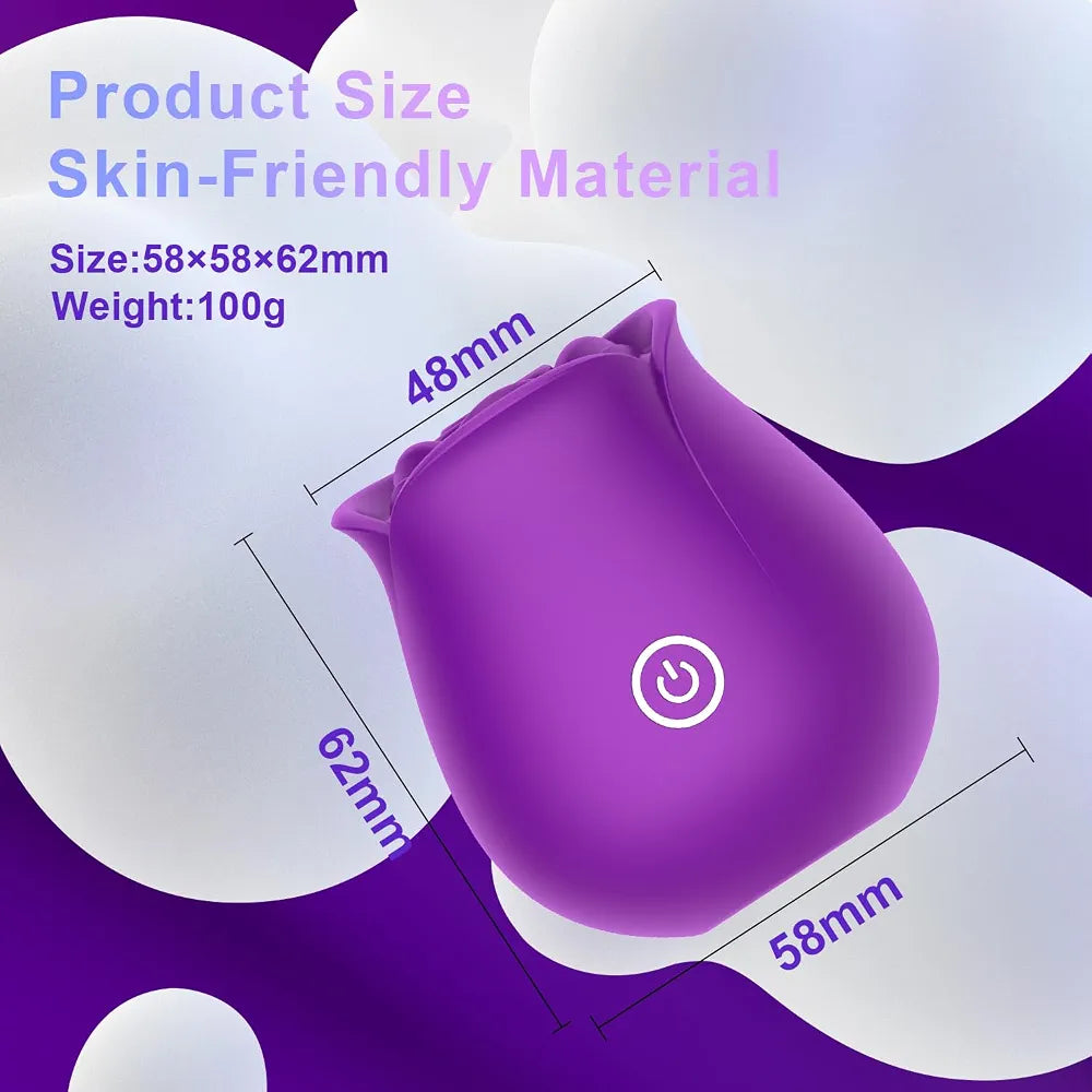 Rose-Shaped Clitoral Sucking Vibrator with 10 Modes and Magnetic Charging