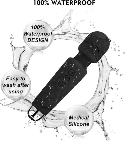 Premium 8-Speed Waterproof Wand Massager for Clitoral and G-Spot Stimulation