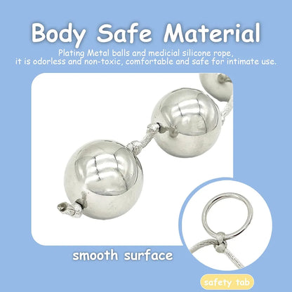 Premium Stainless Steel Anal Bead Plug - 5-Ball BDSM Training Toy for Beginners