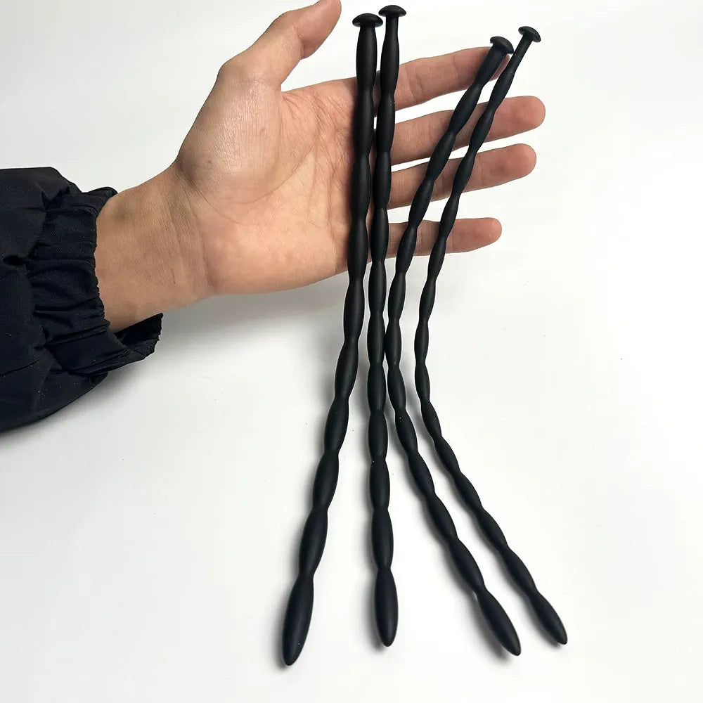 4-Piece Stainless Steel Urethral Sounding Beads and Dilator Set for Men