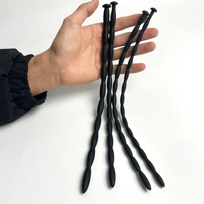 4-Piece Stainless Steel Urethral Sounding Beads and Dilator Set for Men