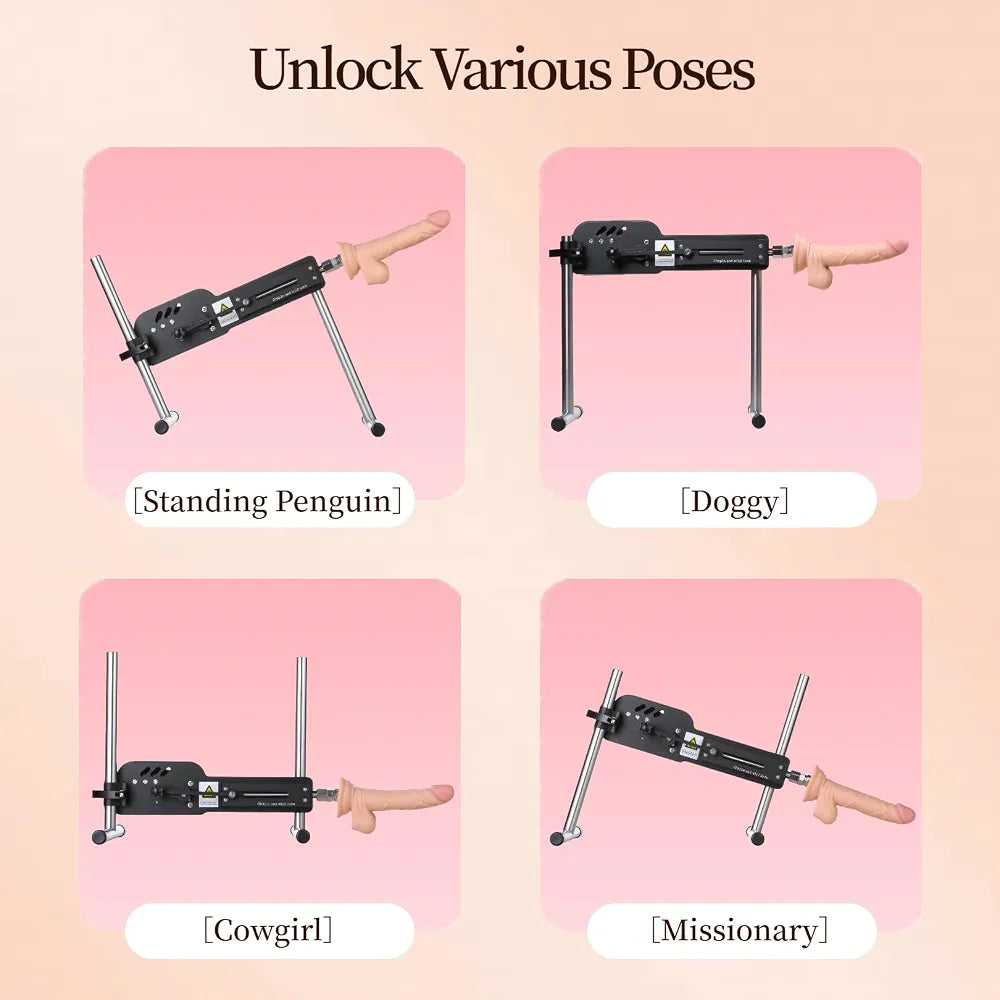 Realistic Thrusting Sex Machine with Heating Vibrator, Wireless Remote, and Versatile Masturbator Attachments