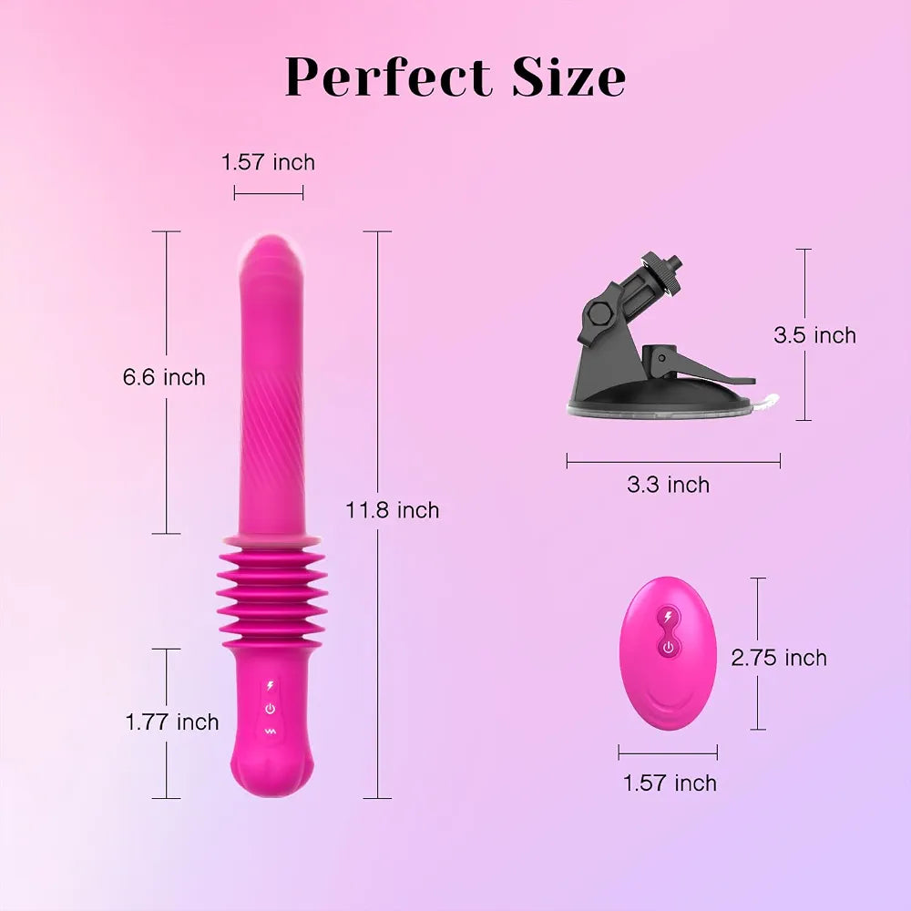 Tracy’s Dog Premium Thrusting Dildo Sex Machine with Heating, Remote Control, and 10 Vibration Modes
