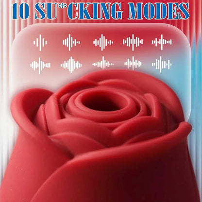 Rose Petal Clitoral Suction Vibrator - 10 Mode G-Spot Stimulator for Women