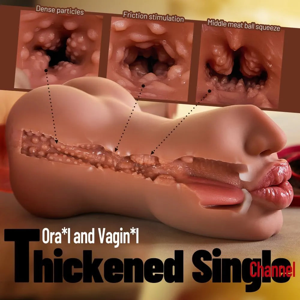 Realistic Oral Sex Stroker for Men with Vivid Tongue and Teeth