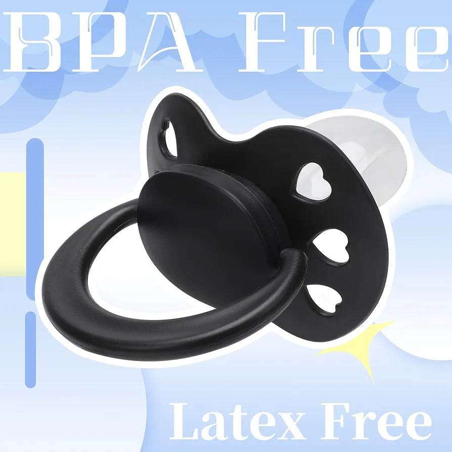 Large Silicone Adult Pacifier for Anxiety Relief - Heart-Vent Shield Binky for Sleep and Stress Management