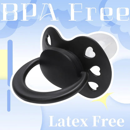 Large Silicone Adult Pacifier for Anxiety Relief - Heart-Vent Shield Binky for Sleep and Stress Management