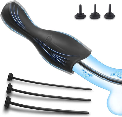 Advanced Male Masturbator and Urethral Training Kit with 10-Mode Vibrating Stroker and 6-Piece Sound Dilator Set