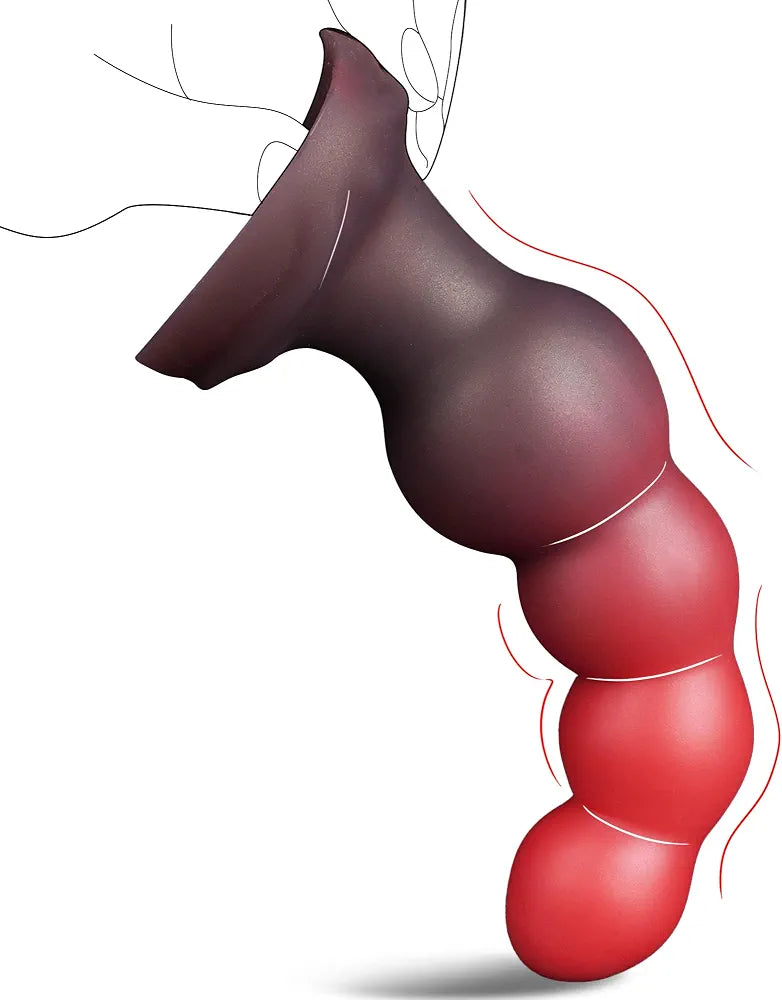 7.5-Inch Ribbed Silicone Anal Trainer with Suction Cup Base