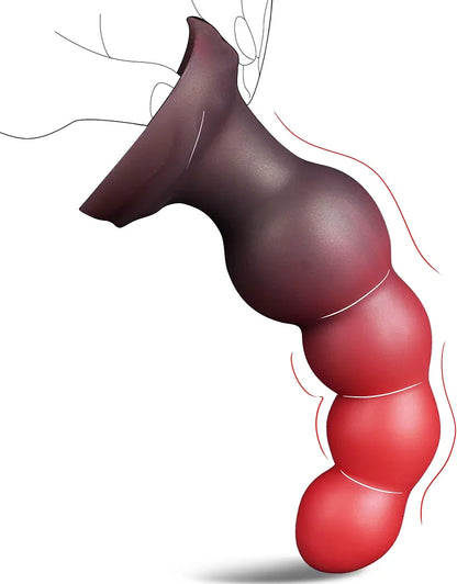 7.5-Inch Ribbed Silicone Anal Trainer with Suction Cup Base