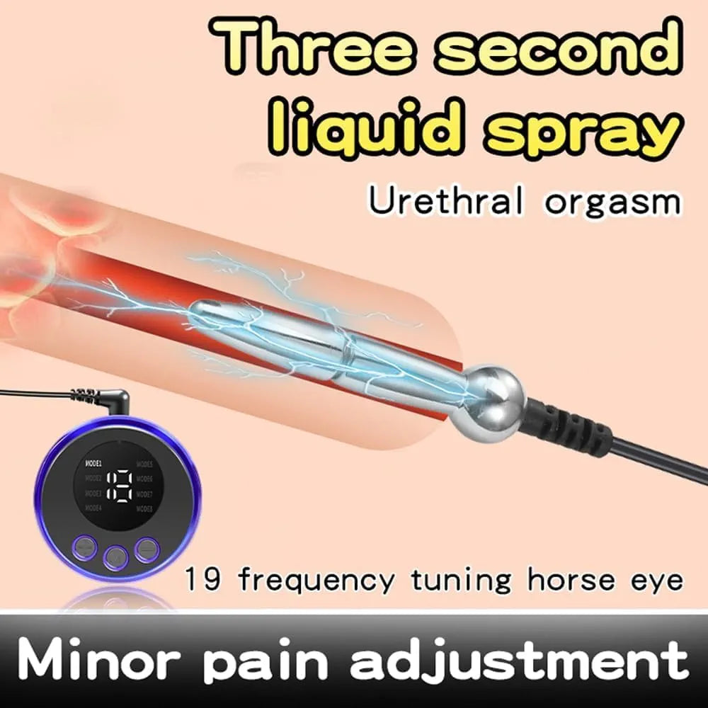 Heuceo 3-Piece Metal Electric Shock Urethral Dilator Set for E-Stim and BDSM Play