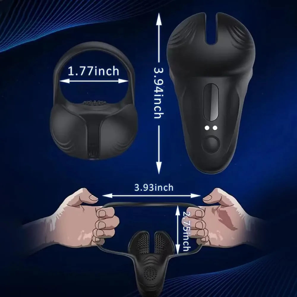 10-Mode Remote Controlled Vibrating Penis and Testicle Stimulator for Men
