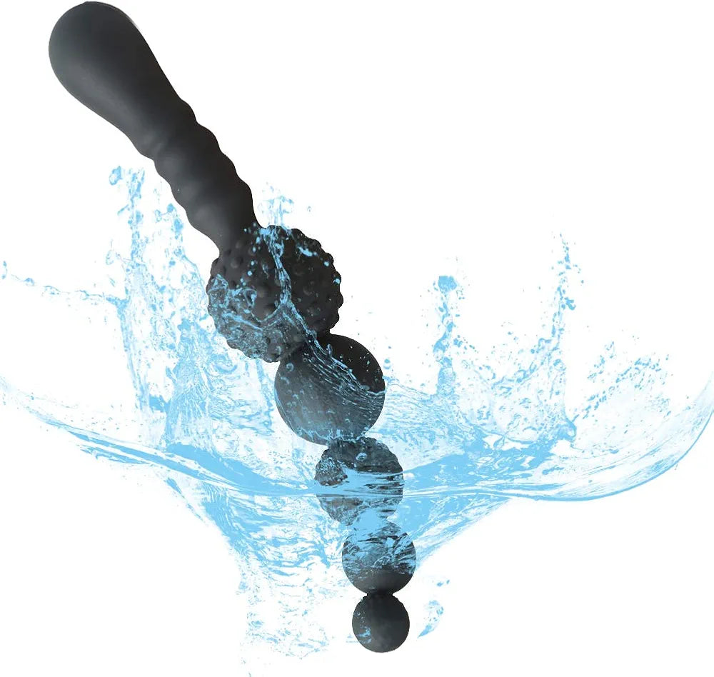 Premium Silicone Anal Bead Plug with Ergonomic Handle and Textured Stimulation