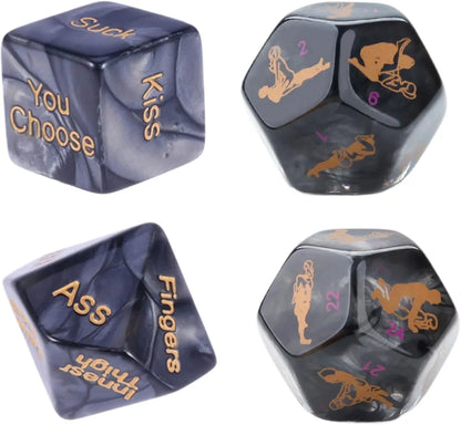Romantic 12-Sided Adult Dice Game for Couples with 60 Intimate Action Prompts