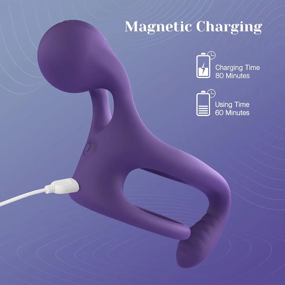 Remote-Controlled Waterproof Vibrating Cock Ring for Couples' Intimacy and Stimulation