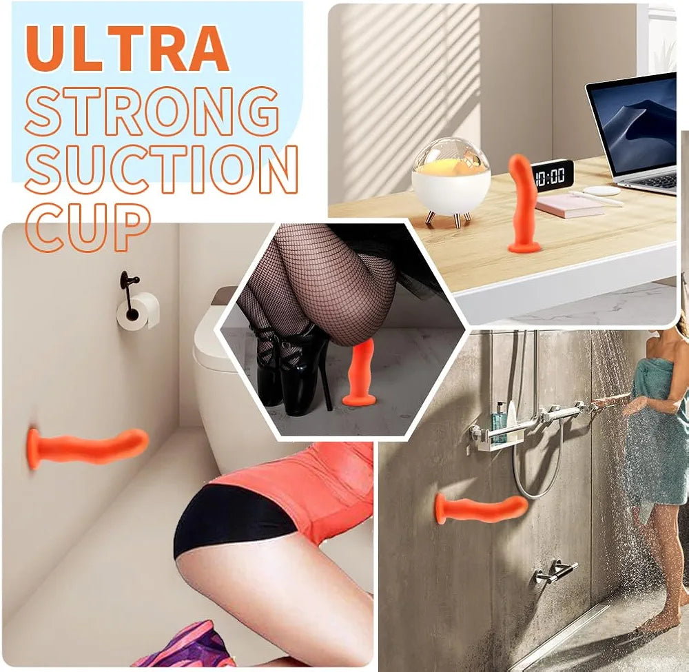 7.2-Inch Realistic Liquid Silicone Vibrating Dildo with Suction Base and 8 Vibration Modes