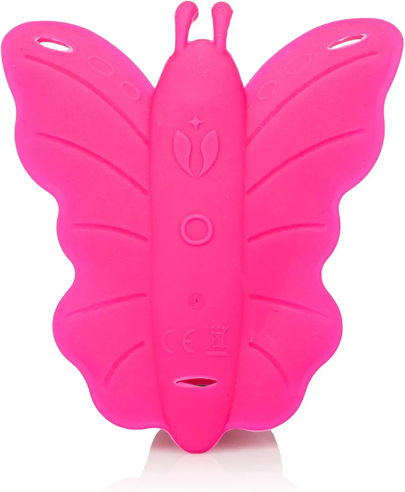 CalExotics Venus Butterfly Silicone Remote-Controlled Hands-Free Strap-On Vibrating Massager for Couples - Pink
