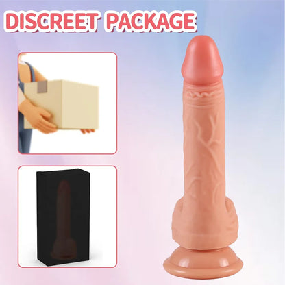 6.3-Inch Realistic Slim Silicone Dildo for Beginners with Strong Suction Cup