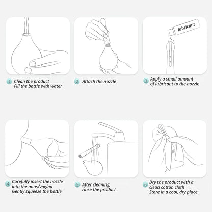 FST Reusable Silicone Enema Bulb Anal Douche with 5-Hole Spray and Anti-Backflow Design