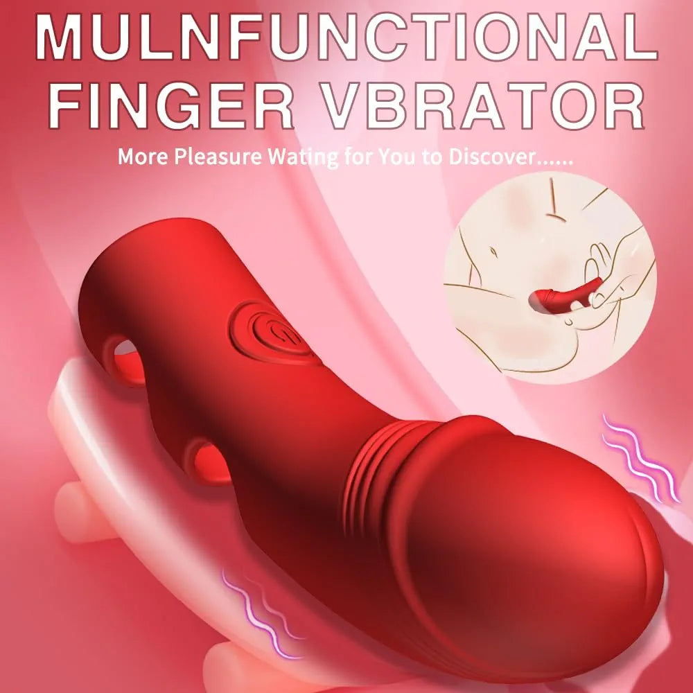 10-Mode Heated Finger Vibrator for Clitoral and Nipple Stimulation