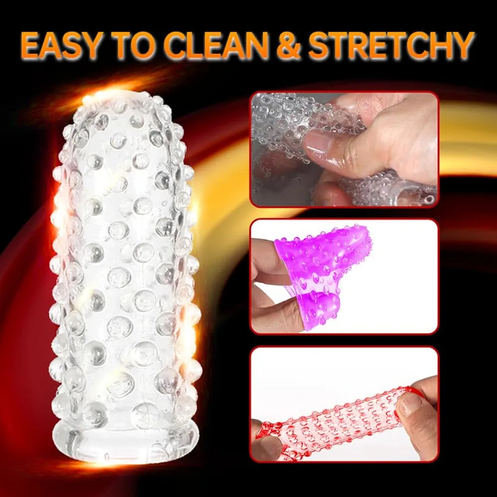 Silicone Finger Sleeve Clitoral and G-Spot Stimulator for Couples