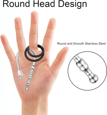 Stainless Steel Urethral Dilator and Penis Plug with Adjustable Cock Ring for Men