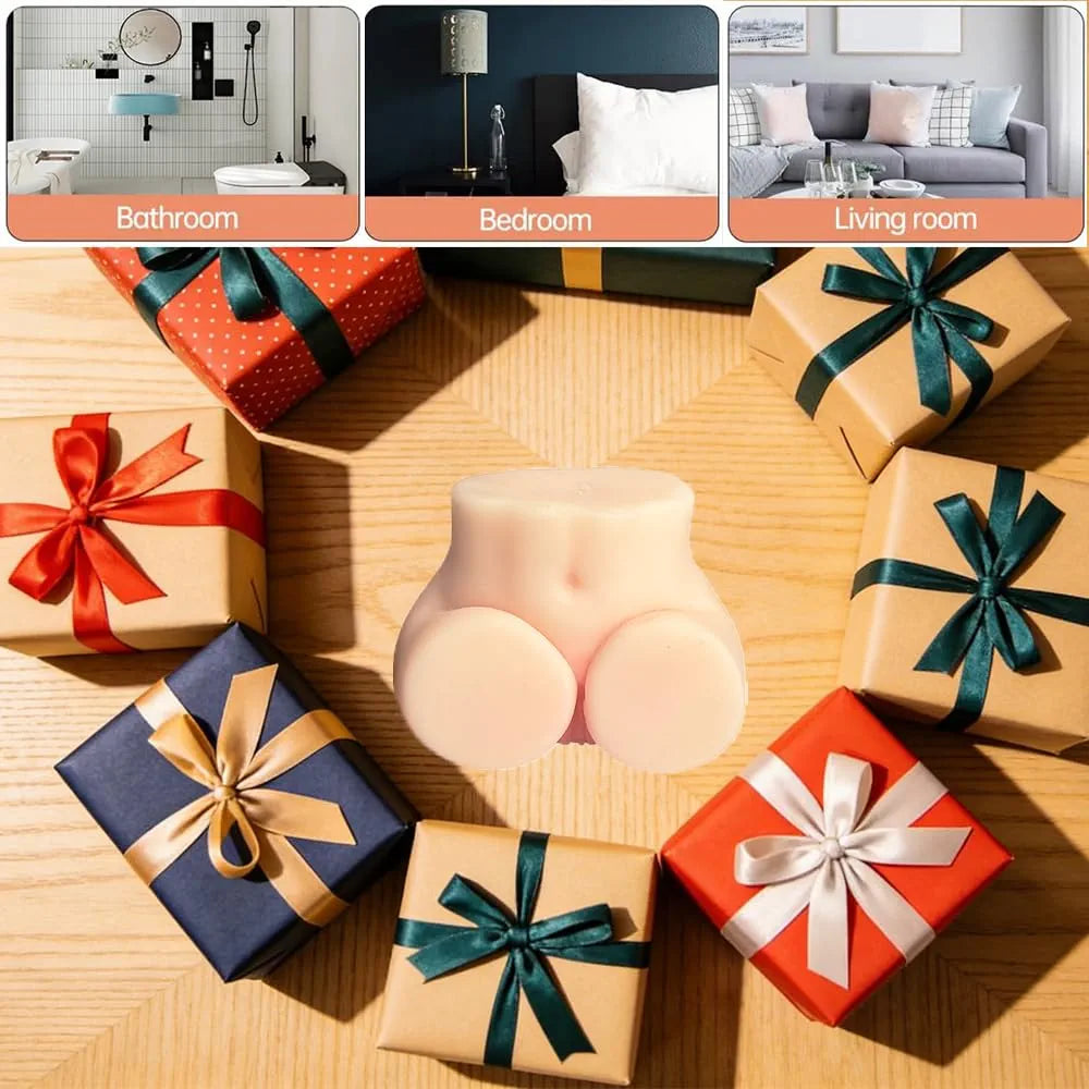 Realistic 1.3LB TPE Mini Torso Masturbator with Dual Vaginal and Anal Channels