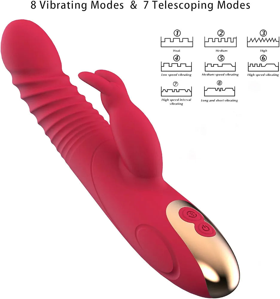 8-Mode Rabbit G-Spot and Clitoral Wand Massager for Couples