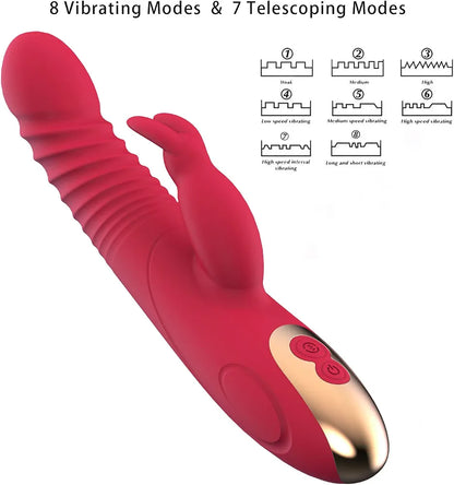 8-Mode Rabbit G-Spot and Clitoral Wand Massager for Couples