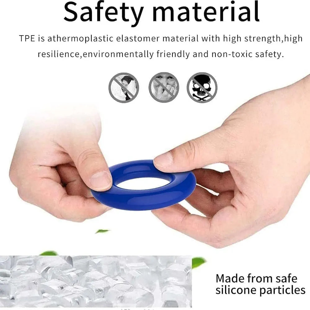Premium Reusable Silicone Penis Enhancement Rings - 3 Pack