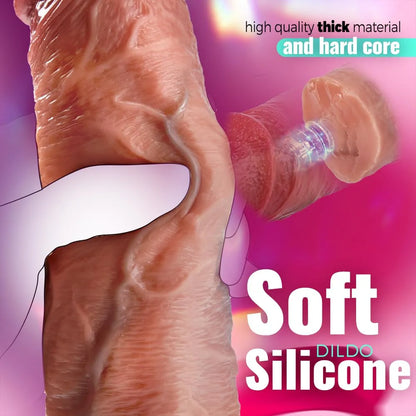 10.43-Inch Thrusting and Vibrating Suction Cup Dildo with 6 Speeds and 10 Vibration Modes