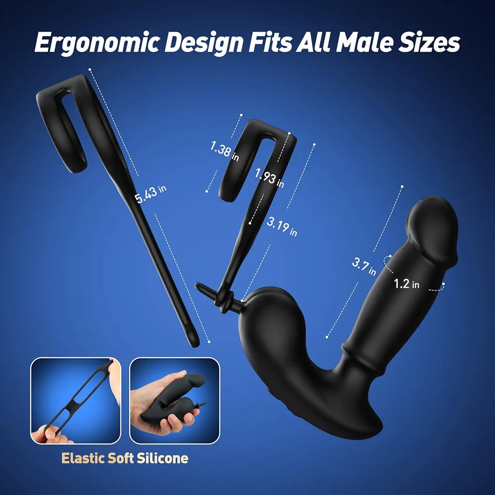 Premium Dual-Motor Prostate Massager and Anal Vibrator with Detachable Cock Rings