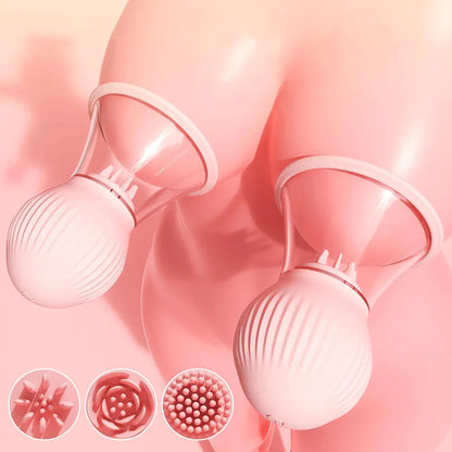 App-Controlled Rotating Nipple Suction Massager with 9 Vibration Modes and 3 Interchangeable Heads