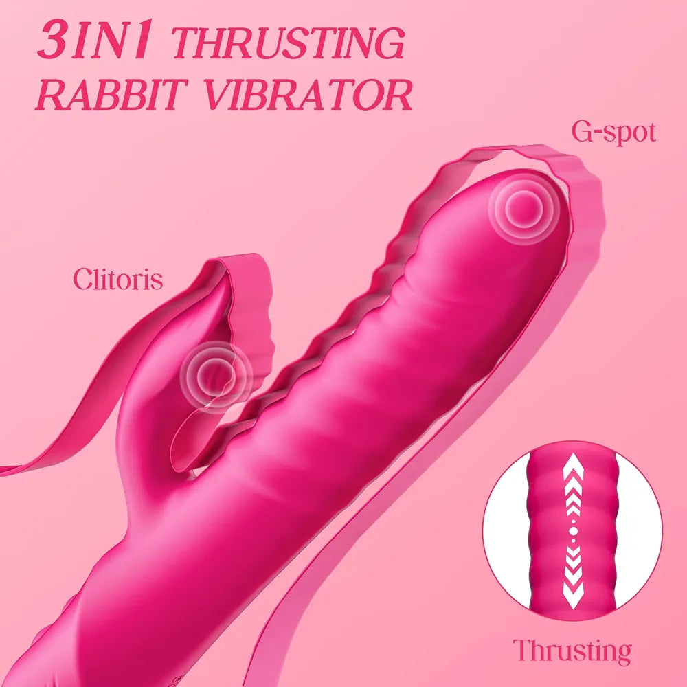 Rechargeable Rabbit G-Spot Vibrator with 7 Thrusting and Vibration Modes