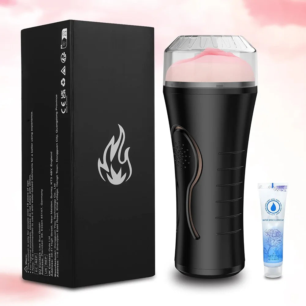 Lifelike 7.5" Textured Vibrating Male Masturbator - Squeezable Pocket Stroker for Men