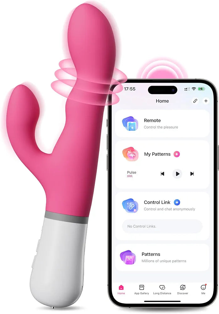 Lovense Nora App-Controlled Rabbit Vibrator with Remote - Rotating G-Spot & Clitoral Stimulator for Couples