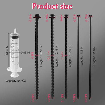 5-Piece Silicone Urethral Sound and Penis Plug Training Set - Waterproof Dual-Shaped Dilators