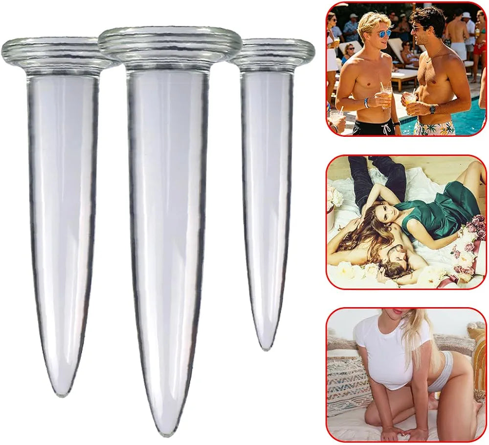3-Piece Transparent Glass Anal Training and Dilation Set for Beginners