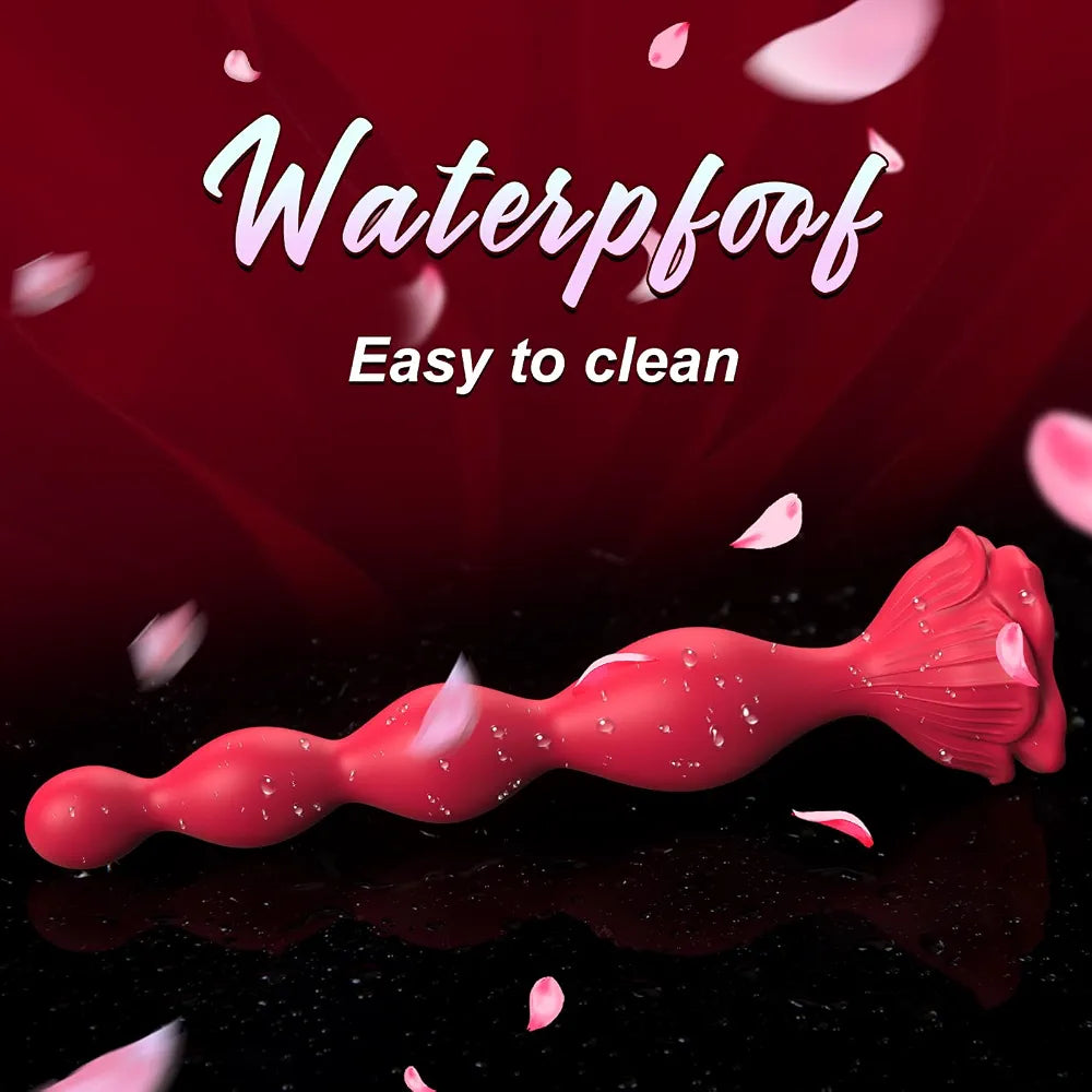 Premium 7.8-Inch Liquid Silicone Vibrating Anal Bead Stimulator
